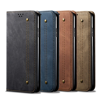 Denim Texture Casual Style Leather Phone Case with Holder & Card Slots & Wallet