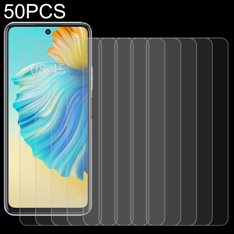 50 PCS 0.26mm 9H 2.5D Tempered Glass Film