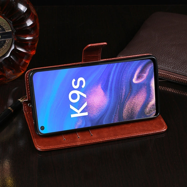 idewei Crazy Horse Texture Leather Phone Case with Holder & Card Slots & Wallet, For OPPO K9s, For Oukitel C25, For OPPO Realme GT Neo2