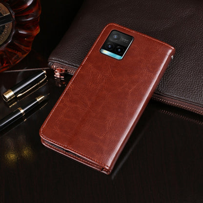 idewei Crazy Horse Texture Leather Phone Case with Holder & Card Slots & Wallet, For vivo Y33s, For Xiaomi Mi 11T
