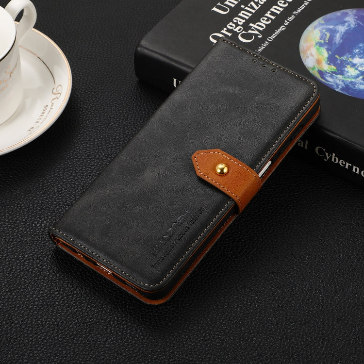 KHAZNEH Dual-color Cowhide Texture Horizontal Flip Leather Phone Case with Holder & Card Slots & Wallet & Photo Frame