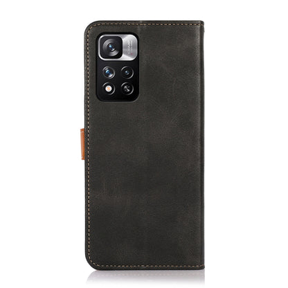 KHAZNEH Dual-color Cowhide Texture Horizontal Flip Leather Phone Case with Holder & Card Slots & Wallet & Photo Frame