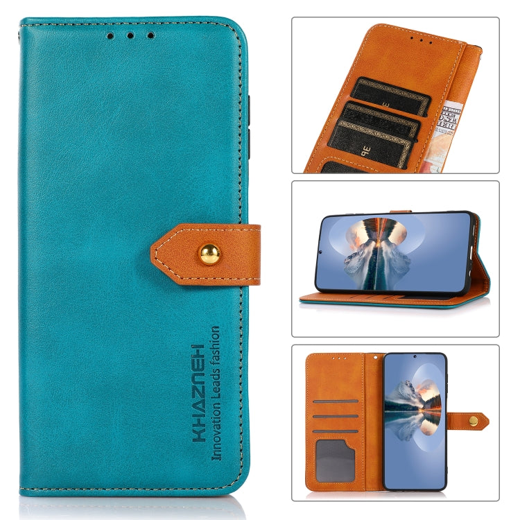 KHAZNEH Dual-color Cowhide Texture Horizontal Flip Leather Phone Case with Holder & Card Slots & Wallet & Photo Frame