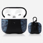 Snakeskin Texture and Leather Stitching Earphone Protective Case with Hang Buckle For AirPods 3