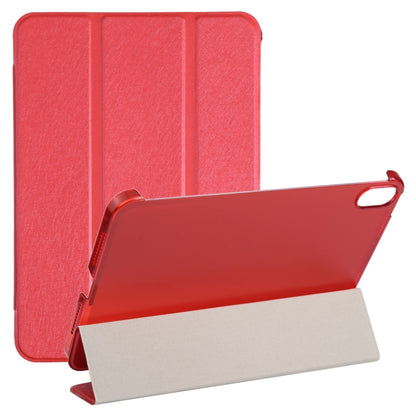 Silk Texture Three-fold Horizontal Flip Leather Tablet Case with Holder