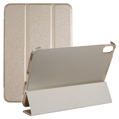 Silk Texture Three-fold Horizontal Flip Leather Tablet Case with Holder