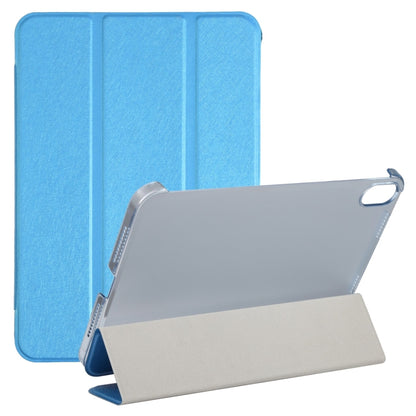 Silk Texture Three-fold Horizontal Flip Leather Tablet Case with Holder