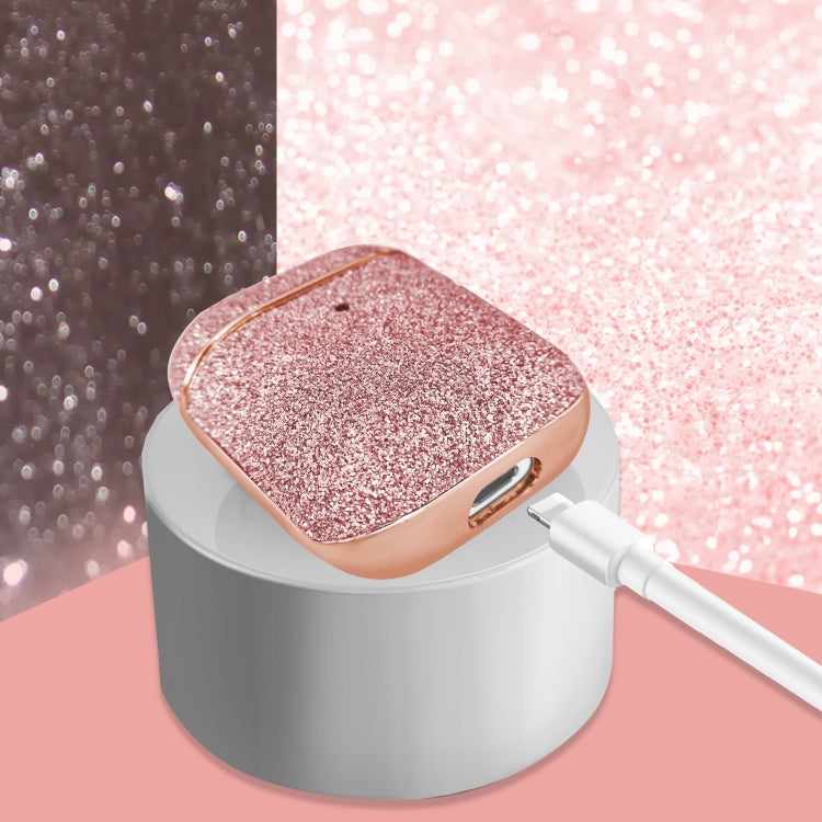 Electroplating Glitter Powder Wireless Earphone Protective Case, For AirPods 1 / 2