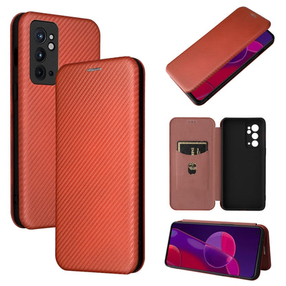 Carbon Fiber Texture Magnetic Horizontal Flip Leather Phone Case, For OnePlus 9RT