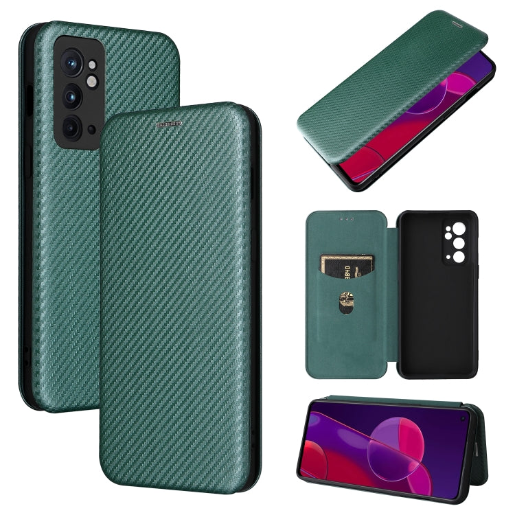 Carbon Fiber Texture Magnetic Horizontal Flip Leather Phone Case, For OnePlus 9RT