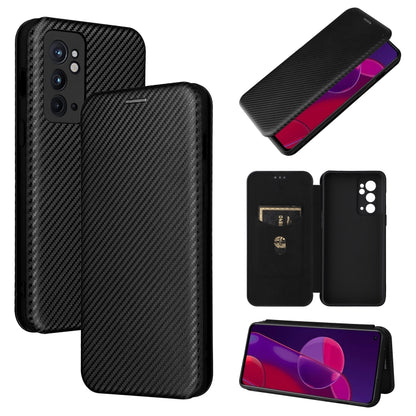 Carbon Fiber Texture Magnetic Horizontal Flip Leather Phone Case, For OnePlus 9RT