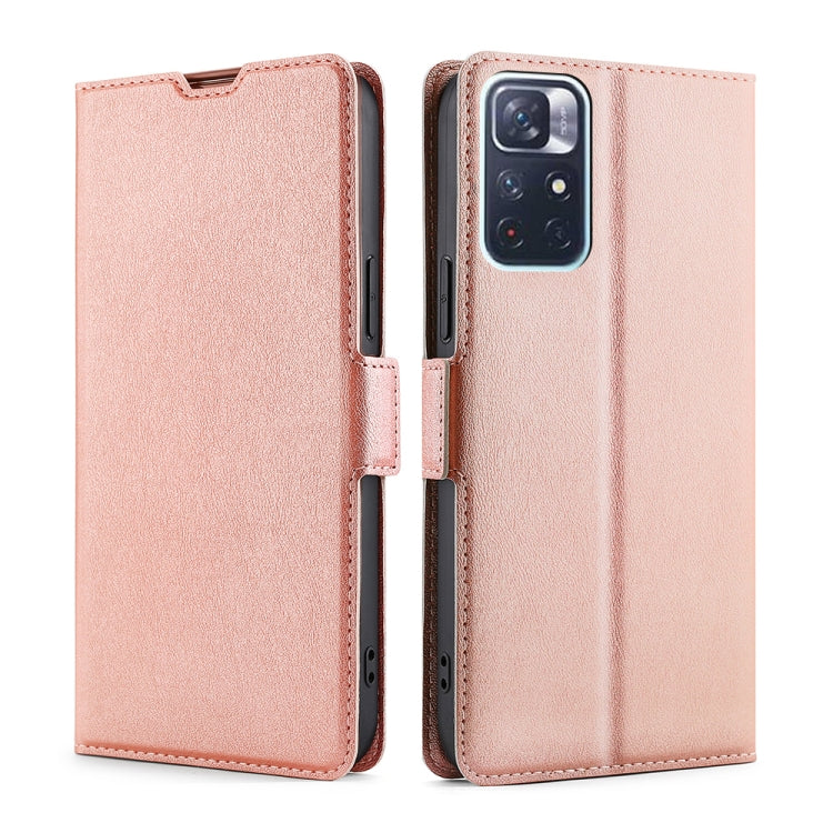 Ultra-thin Voltage Side Buckle Horizontal Flip Leather Phone Case with Holder & Card Slot