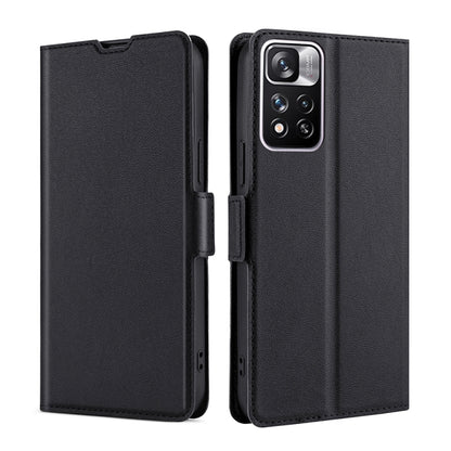 Ultra-thin Voltage Side Buckle Horizontal Flip Leather Phone Case with Holder & Card Slot