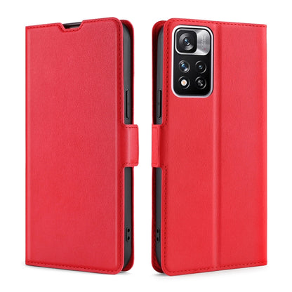 Ultra-thin Voltage Side Buckle Horizontal Flip Leather Phone Case with Holder & Card Slot