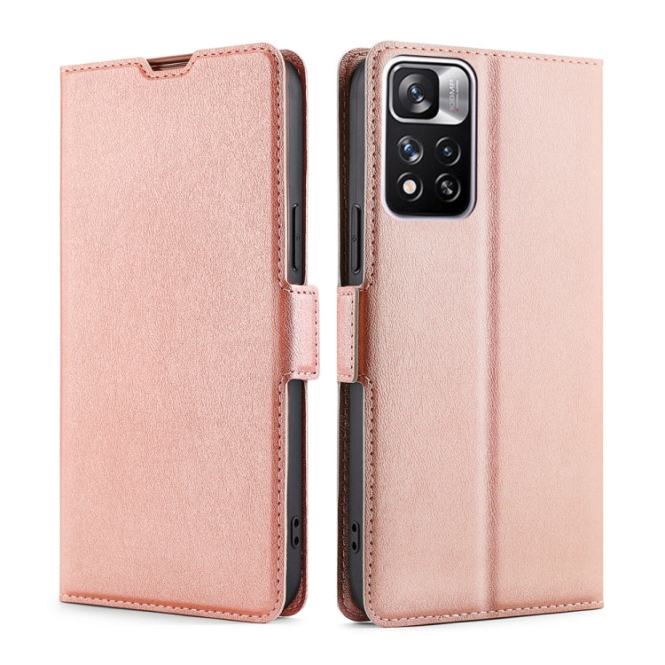 Ultra-thin Voltage Side Buckle Horizontal Flip Leather Phone Case with Holder & Card Slot