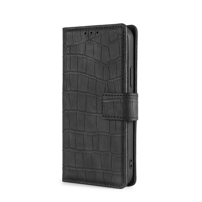 Skin Feel Crocodile Texture Magnetic Clasp Horizontal Flip Leather Phone Case with Holder & Card Slots & Wallet