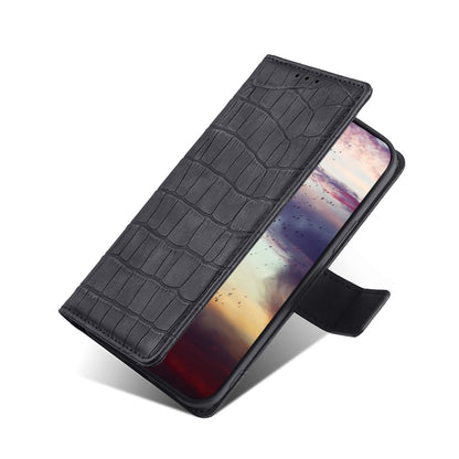 Skin Feel Crocodile Texture Magnetic Clasp Horizontal Flip Leather Phone Case with Holder & Card Slots & Wallet