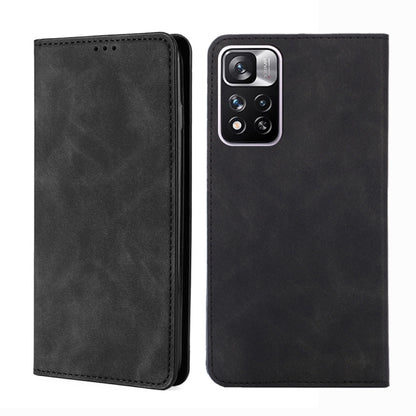 Skin Feel Magnetic Horizontal Flip Leather Phone Case with Holder & Card Slots