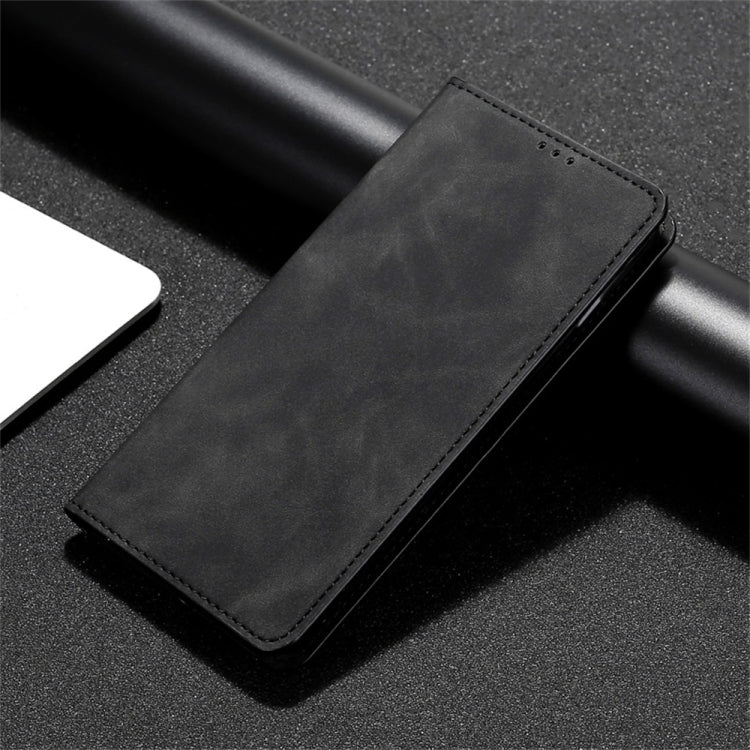 Skin Feel Magnetic Horizontal Flip Leather Phone Case with Holder & Card Slots