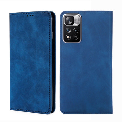 Skin Feel Magnetic Horizontal Flip Leather Phone Case with Holder & Card Slots