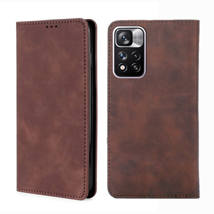 Skin Feel Magnetic Horizontal Flip Leather Phone Case with Holder & Card Slots