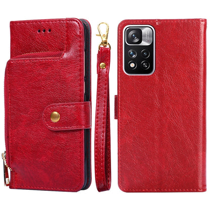 Zipper Bag Horizontal Flip Leather Phone Case with Holder & Card Slots & Lanyard, For OnePlus 9RT 5G, For Xiaomi Redmi Note 11, For Xiaomi Redmi Note 11 Pro