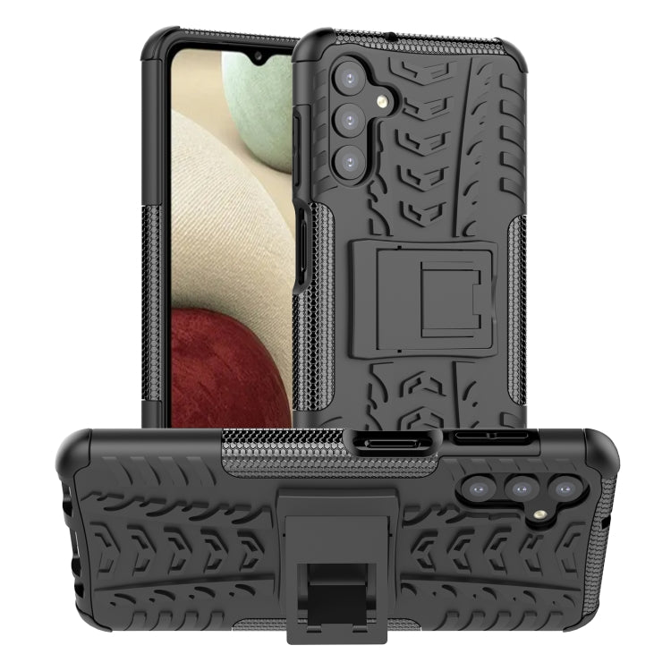 Tire Texture Shockproof TPU+PC Phone Case with Holder