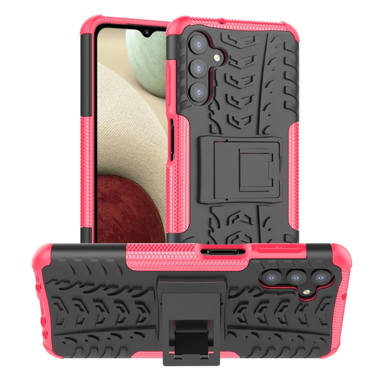 Tire Texture Shockproof TPU+PC Phone Case with Holder