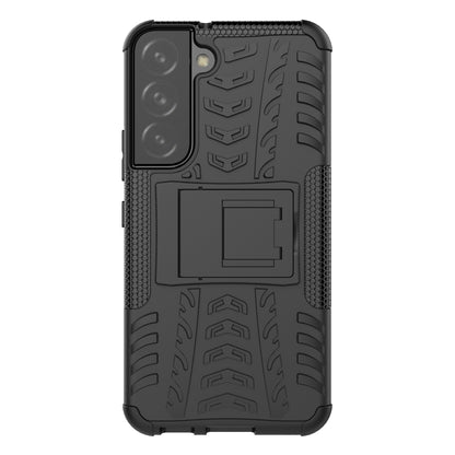 Tire Texture Shockproof TPU+PC Phone Case with Holder