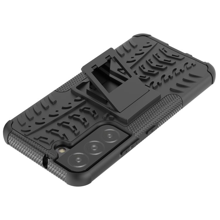 Tire Texture Shockproof TPU+PC Phone Case with Holder