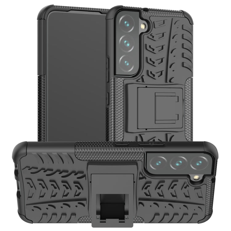 Tire Texture Shockproof TPU+PC Phone Case with Holder