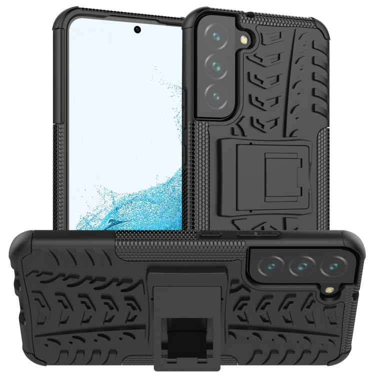 Tire Texture Shockproof TPU+PC Phone Case with Holder