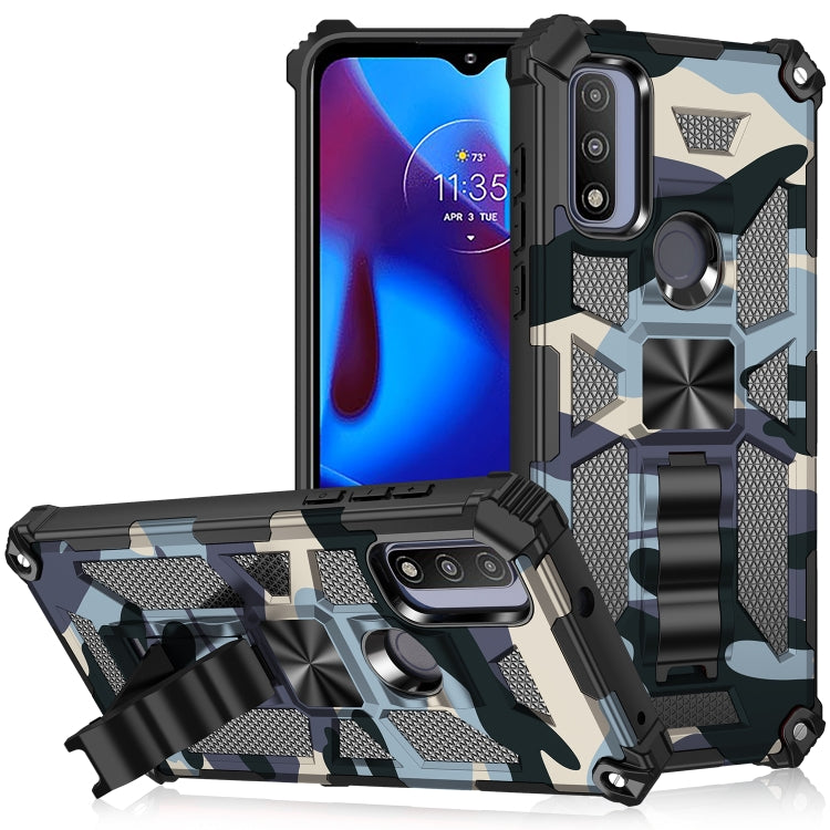 Camouflage Armor Shockproof TPU + PC Magnetic Phone Case with Holder