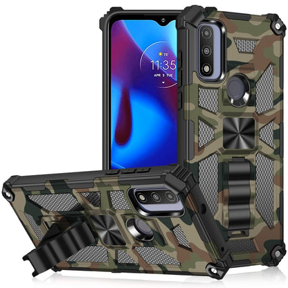 Camouflage Armor Shockproof TPU + PC Magnetic Phone Case with Holder