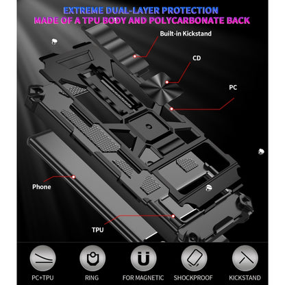 Armor Shockproof TPU + PC Magnetic Phone Case with Holder