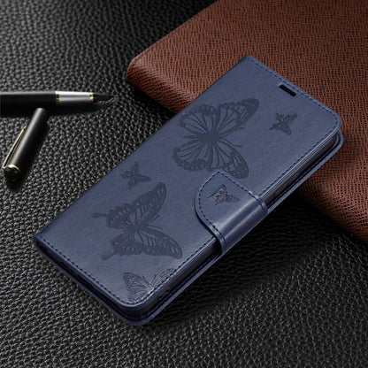 Two Butterflies Embossing Pattern Horizontal Flip Leather Phone Case with Holder & Card Slot & Wallet & Lanyard, For Xiaomi Redmi Note 11 5G