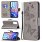 Two Butterflies Embossing Pattern Horizontal Flip Leather Phone Case with Holder & Card Slot & Wallet & Lanyard, For Xiaomi Redmi Note 11 5G