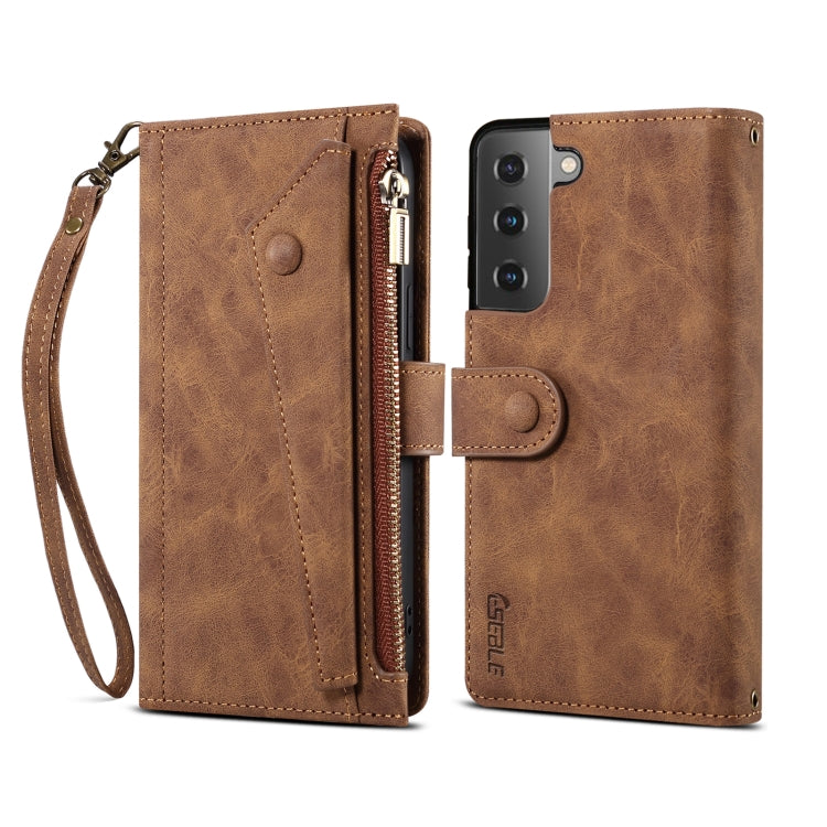 Retro Frosted Horizontal Flip Leather Phone Case with Holder & Card Slot & Wallet & Zipper Pocket & Lanyard