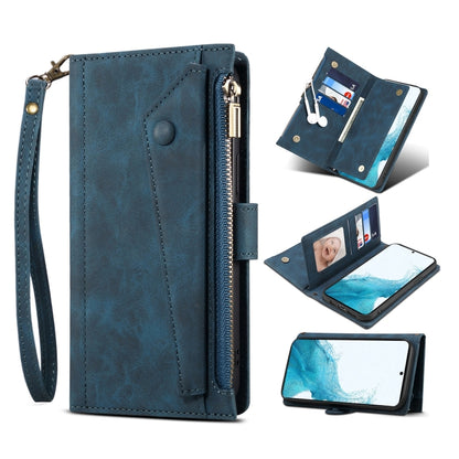 Retro Frosted Horizontal Flip Leather Phone Case with Holder & Card Slot & Wallet & Zipper Pocket & Lanyard