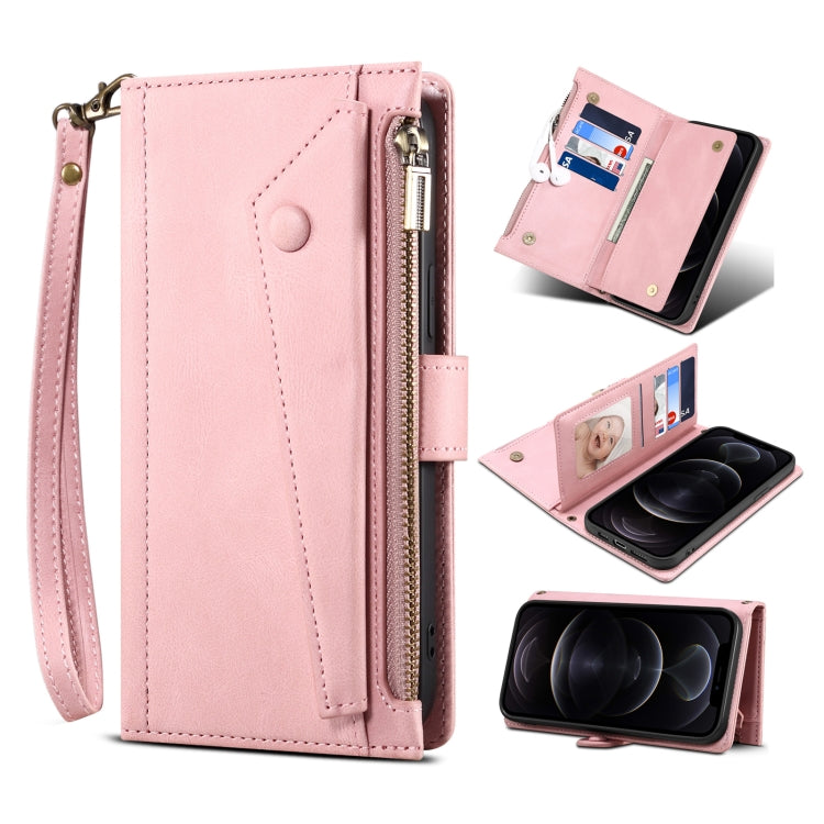 Retro Frosted Horizontal Flip Leather Phone Case with Holder & Card Slot & Wallet & Zipper Pocket & Lanyard