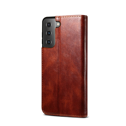 Simple Wax Crazy Horse Texture Horizontal Flip Leather Phone Case with Card Slots & Holder