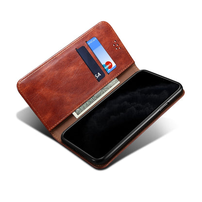 Simple Wax Crazy Horse Texture Horizontal Flip Leather Phone Case with Card Slots & Holder