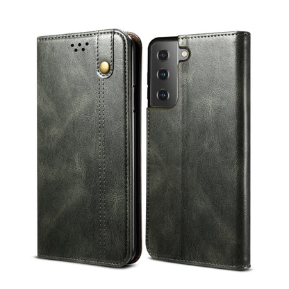 Simple Wax Crazy Horse Texture Horizontal Flip Leather Phone Case with Card Slots & Holder