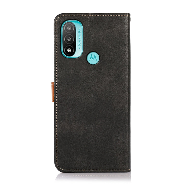 KHAZNEH Dual-color Cowhide Texture Flip Leather Phone Case