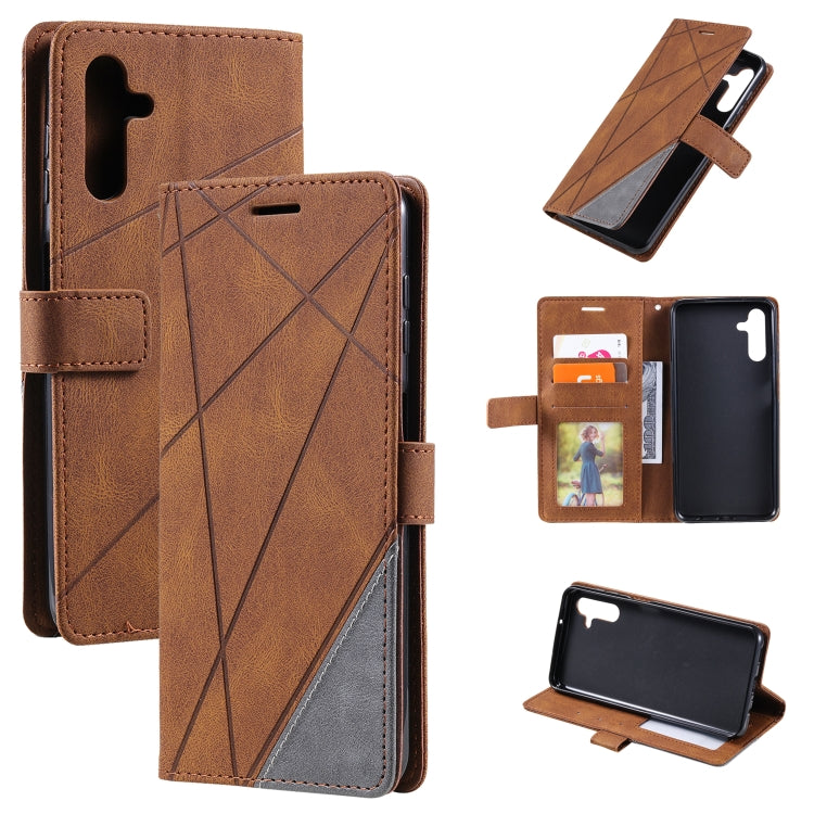 Skin Feel Splicing Horizontal Flip Leather Phone Case