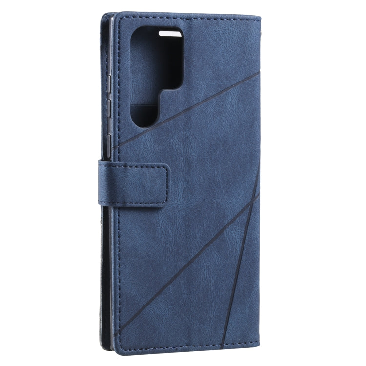 Skin Feel Splicing Horizontal Flip Leather Phone Case, For Samsung Galaxy S22 Ultra 5G