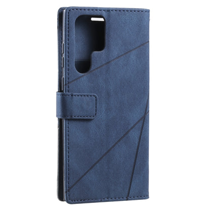 Skin Feel Splicing Horizontal Flip Leather Phone Case, For Samsung Galaxy S22 Ultra 5G