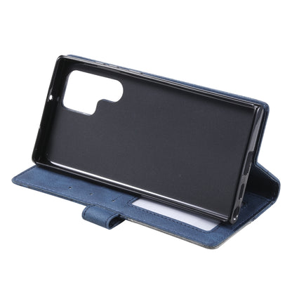 Skin Feel Splicing Horizontal Flip Leather Phone Case, For Samsung Galaxy S22 Ultra 5G