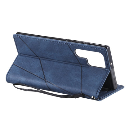 Skin Feel Splicing Horizontal Flip Leather Phone Case, For Samsung Galaxy S22 Ultra 5G