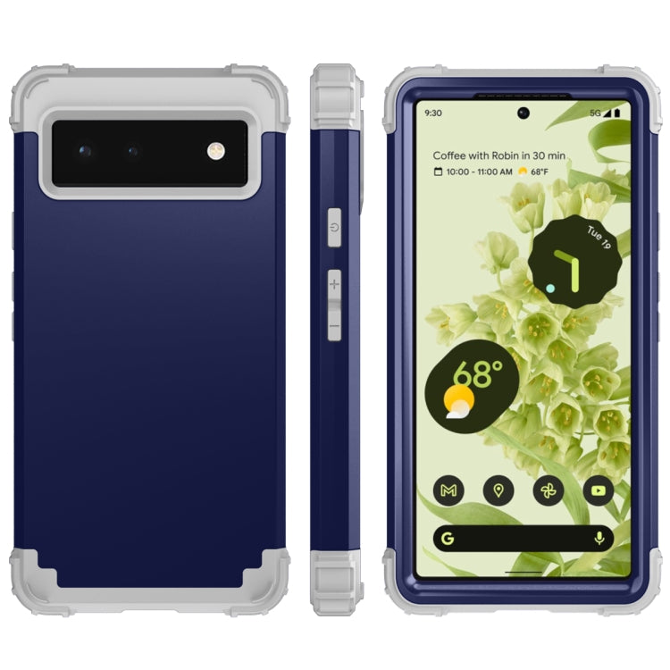 3 in 1 Shockproof PC + Silicone Protective Phone Case, For Google Pixel 6
